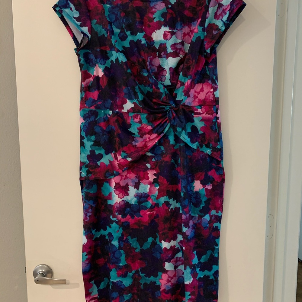 Floral dress with waste tie detail